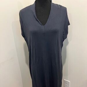 Eileen Fischer Cap Sleeve T-shirt Dress - Size XL - navy blue
